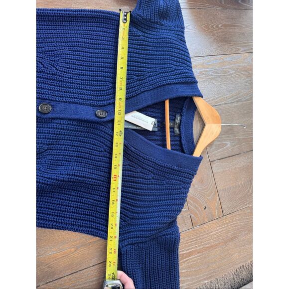 NWT Banana Republic Organic Cotton Blue Knit Cardigan Size XS - Picture 7 of 7